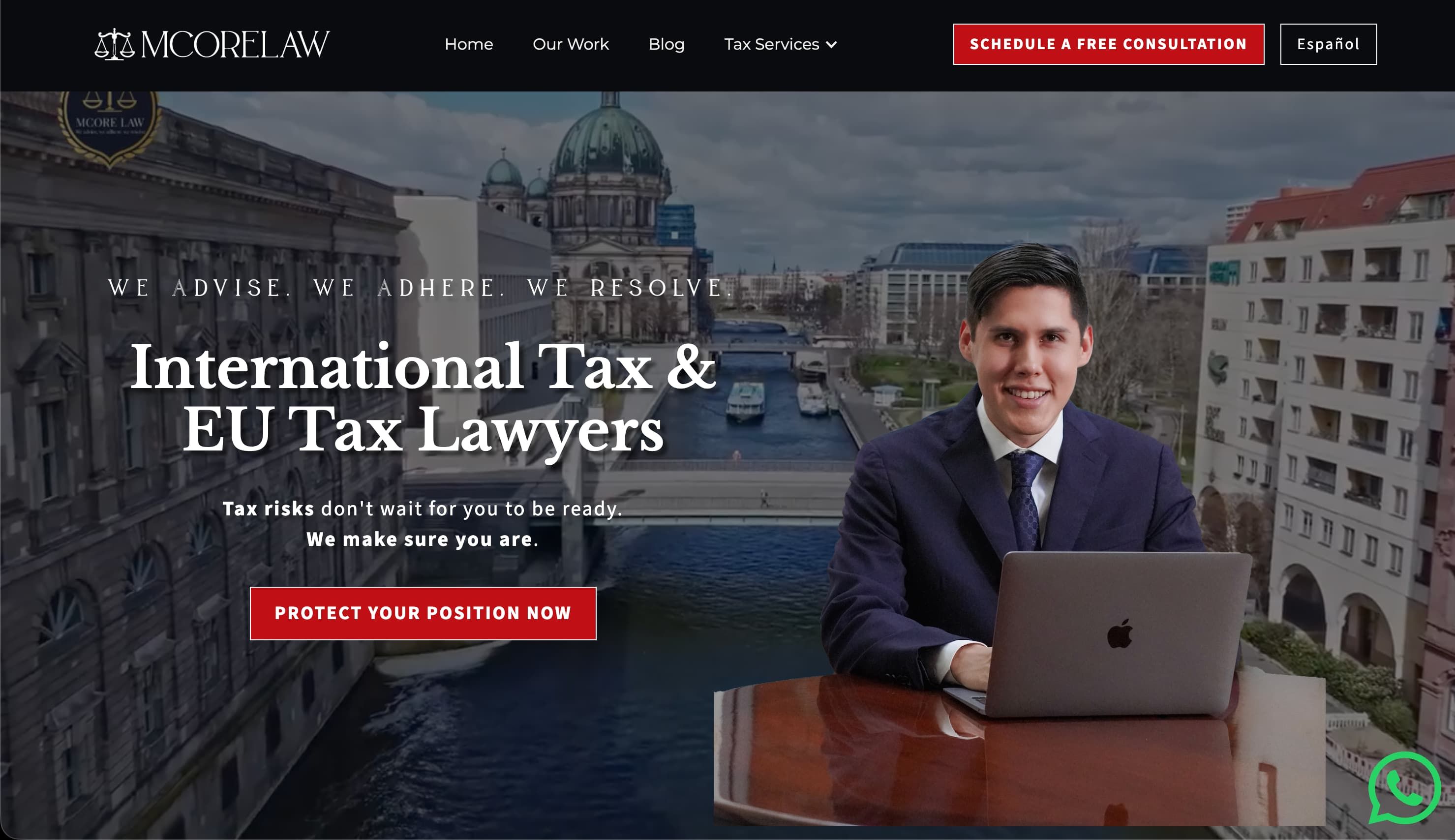 MCore Law - Homepage redesign